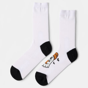 Kawaii Halloween Ghost Orange Beanie Autumn Spirit Socks