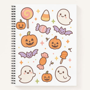 Kawaii Halloween Ghosts & Pumpkins Notebook