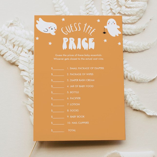 Kawaii Halloween Guess the Price Baby Shower Game Invitation (Creator Uploaded)