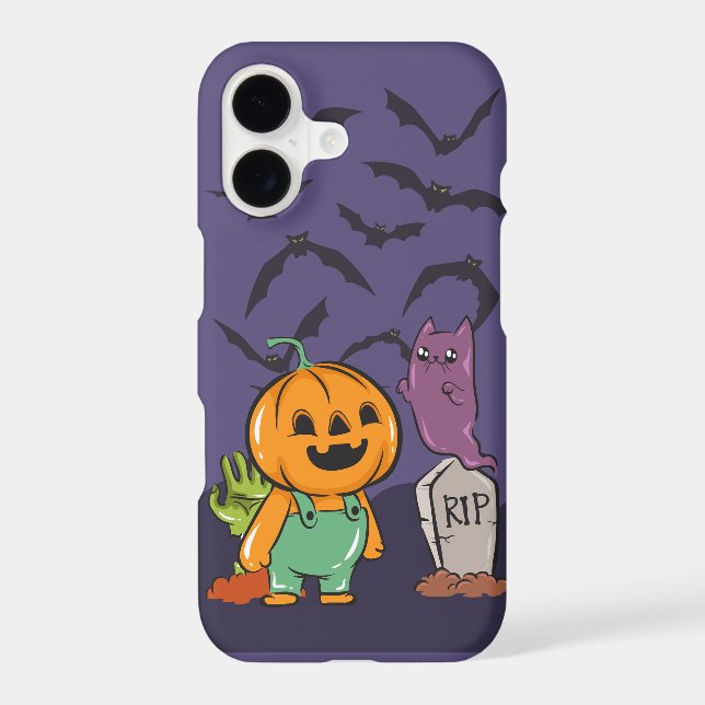 Kawaii Halloween iPhone 17 Case with Cute Spooky C (Back)