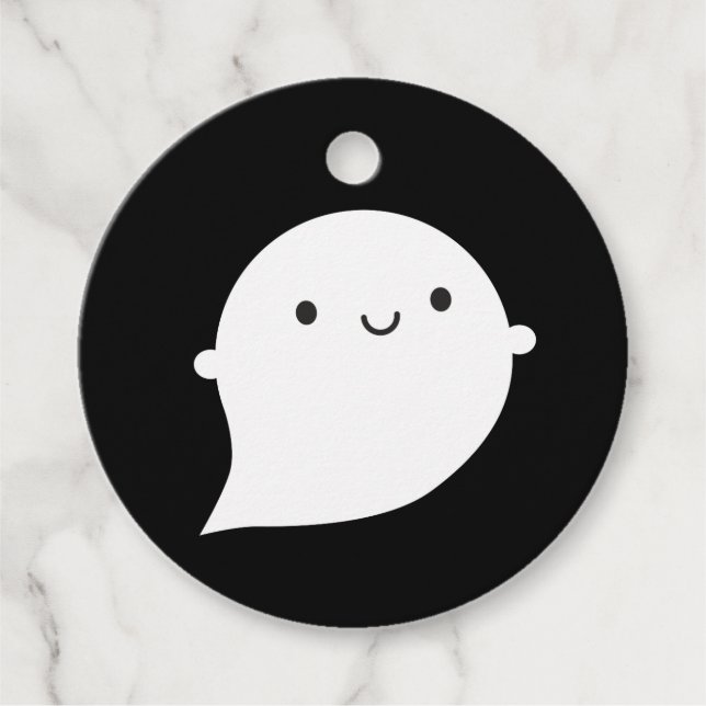 Kawaii Halloween Little Ghost Favour Tags (Front)