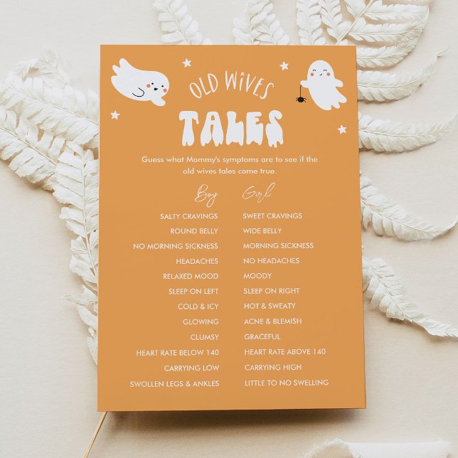 Kawaii Halloween Old Wives Tales Baby Shower Game Invitation (Creator Uploaded)