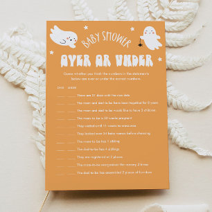 Kawaii Halloween Over Or Under Baby Shower Game Invitation