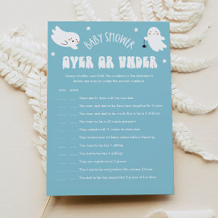 Kawaii Halloween Over Or Under Baby Shower Game Invitation