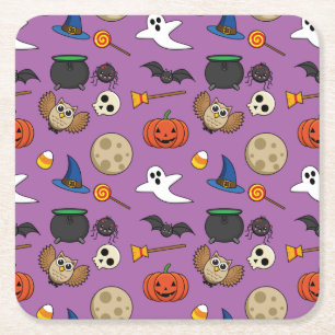 Kawaii Halloween Pack Square Paper Coaster