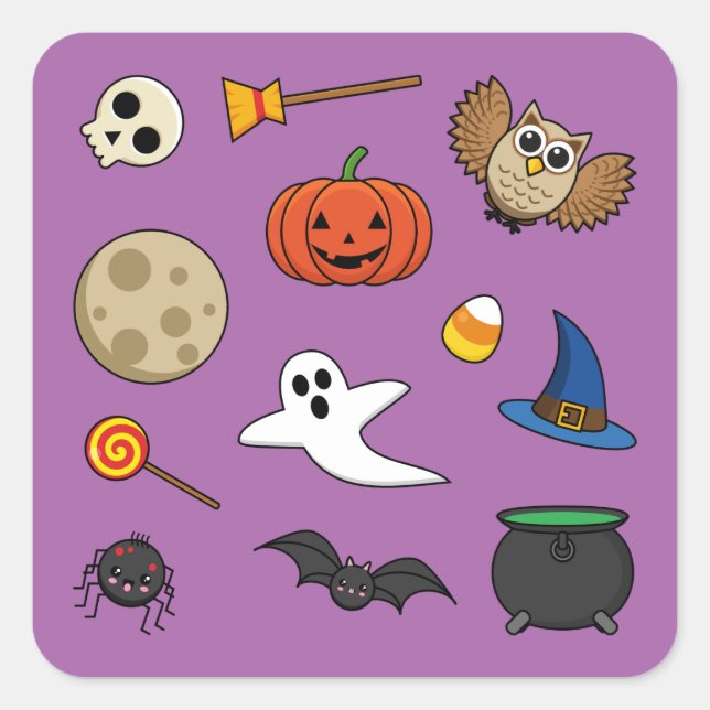 Kawaii Halloween Pack Square Sticker (Front)