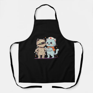 Kawaii Halloween Pals Mummy & Nurse cat Oversized  Apron