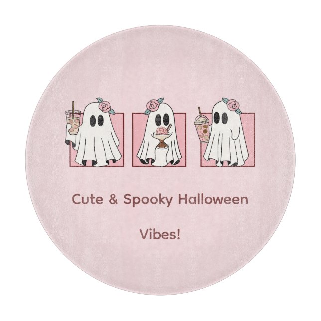 Kawaii Halloween pink Cutting Board (Front)