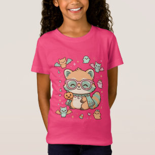 Kawaii Halloween Racoon: Spooky-Cute Vibes 🎀🕶️ T-Shirt