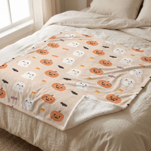 Kawaii Halloween Sherpa Fleece Blanket
