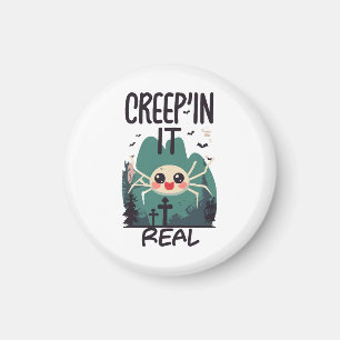 Kawaii Halloween Spider Pun Magnet