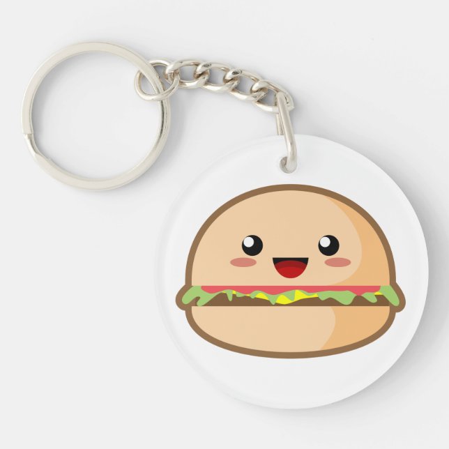 Kawaii Hamburger Key Ring (Front)