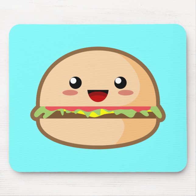 Kawaii Hamburger Mouse Mat (Front)