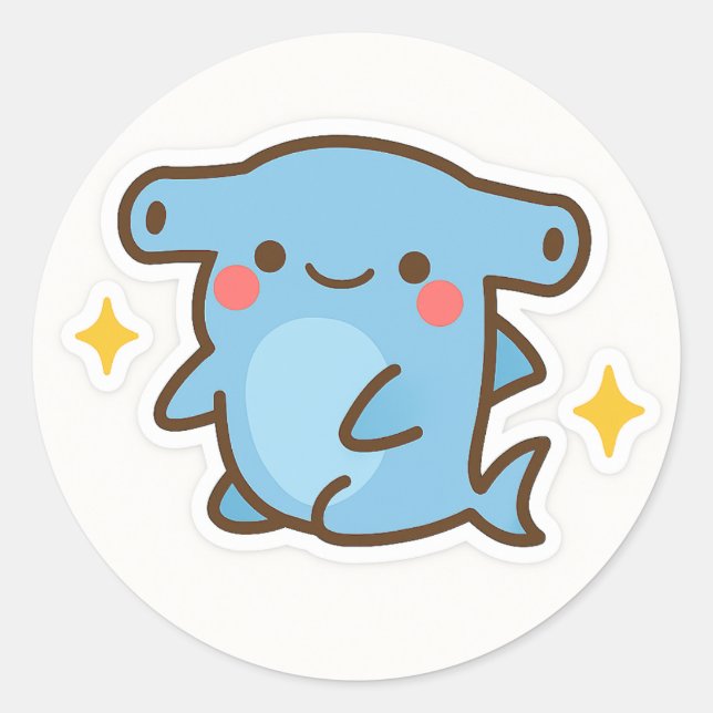 Kawaii Hammerhead Shark Sticker (Front)