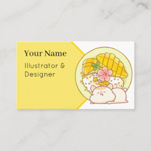 Kawaii Hamster Mango Sticky Rice - Cute Thai Desse Business Card