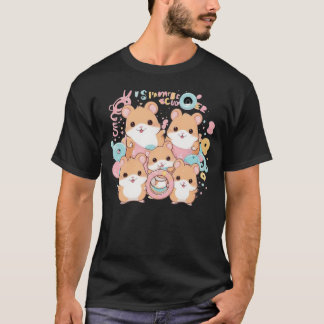 Kawaii Hamster Rings Squad Art T-Shirt