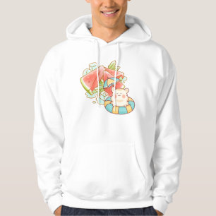 Kawaii Hamster Watermelon Summer - Cute Aesthetic Hoodie