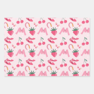 Kawaii Hand-drawn Girly Things Seamless Pattern Wrapping Paper Sheet