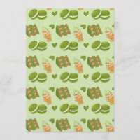Kawaii Hand-Drawn Matcha Sweets Seamless Pattern