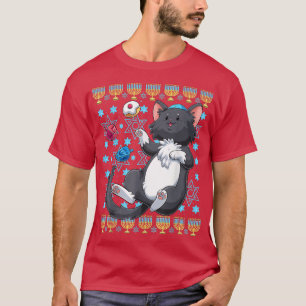 Kawaii Hanukkah Cat Chanukah Jewish Cat Owner Meno T-Shirt
