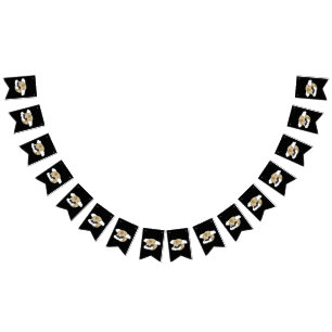 Kawaii Happy Bat Flying on Full Moon Bunting