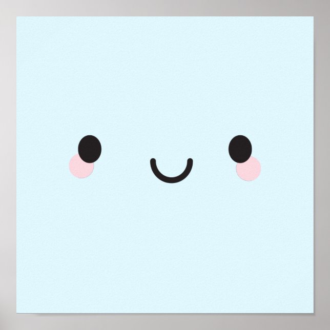 Kawaii Happy Face Poster (Front)