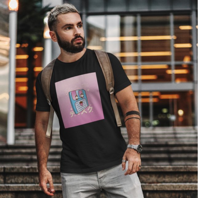 Kawaii Happy Floppy Disc T-Shirt (Creator Uploaded)