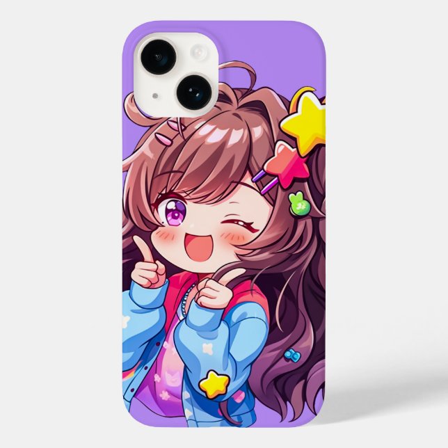 Kawaii Happy Loli Star Girl Case-Mate iPhone Case (Back)