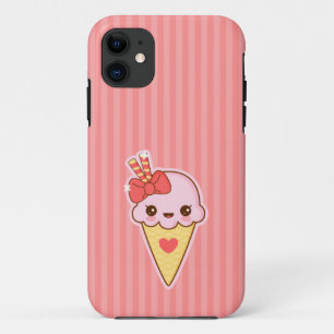Kawaii Happy Strawberry Ice cream cone iPhone 11 Case