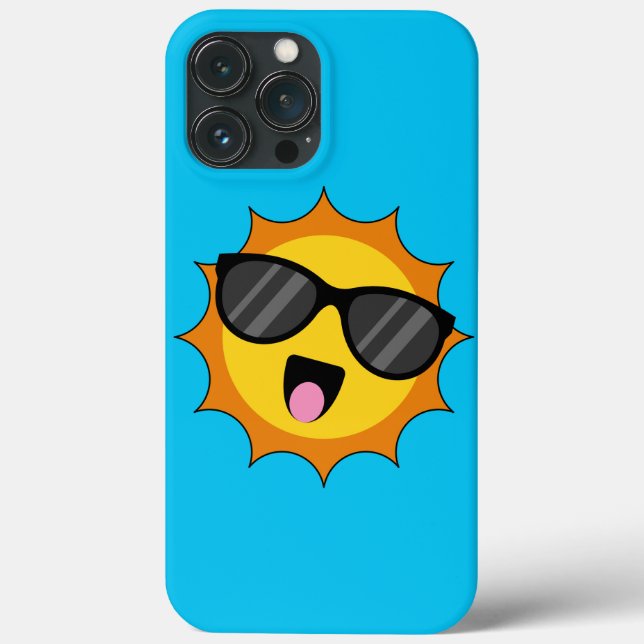 Kawaii Happy Sun with Sunglasses Case-Mate iPhone Case (Back)