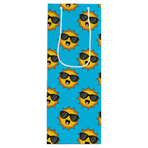 Kawaii Happy Sun with Sunglasses Wine Gift Bag