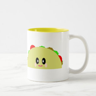 KAWAII HAPPY TACO MUG DELICIOUS LUNCH WONDERFUL