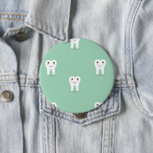 Kawaii happy tooth 10 cm round badge