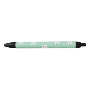 Kawaii happy tooth black ink pen