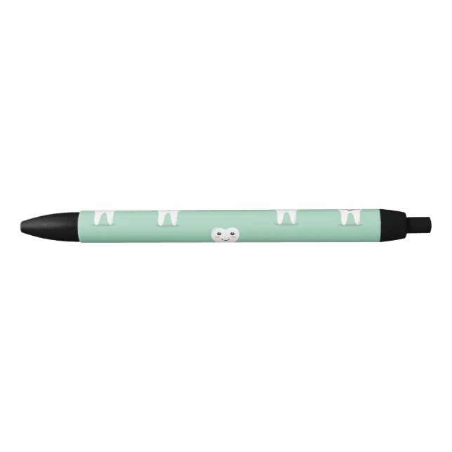 Kawaii happy tooth black ink pen (Front)