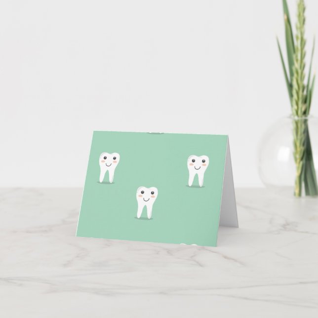 Kawaii happy tooth card (Front)