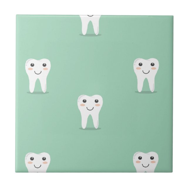 Kawaii happy tooth tile (Front)