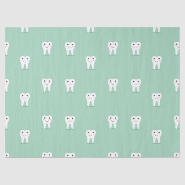 Kawaii happy tooth tissue paper (Front)