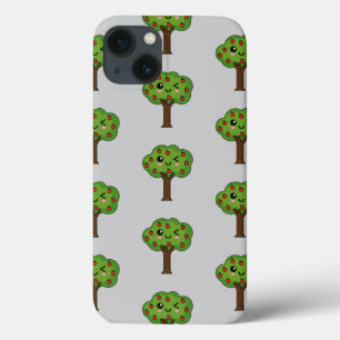 Kawaii Happy Winking Apple Tree iPhone 13 Case