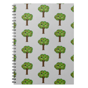 Kawaii Happy Winking Apple Tree Notebook