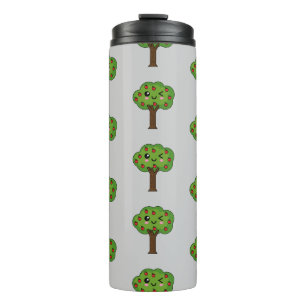 Kawaii Happy Winking Apple Tree Thermal Tumbler