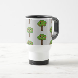 Kawaii Happy Winking Apple Tree Travel Mug