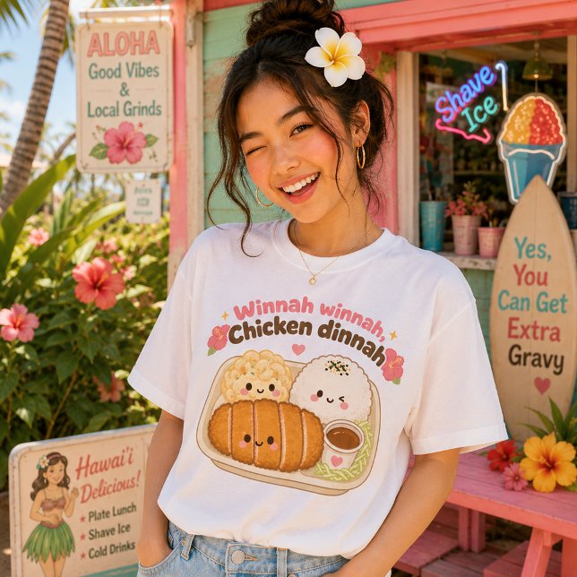 Kawaii Hawaii - Chicken dinner Tri-Blend Shirt (Winnah winnah chicken dinnah)
