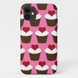 Kawaii heart cute girly cupcake hearts pattern iPhone 11 case