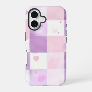 Kawaii Heart Gingham Phone Case