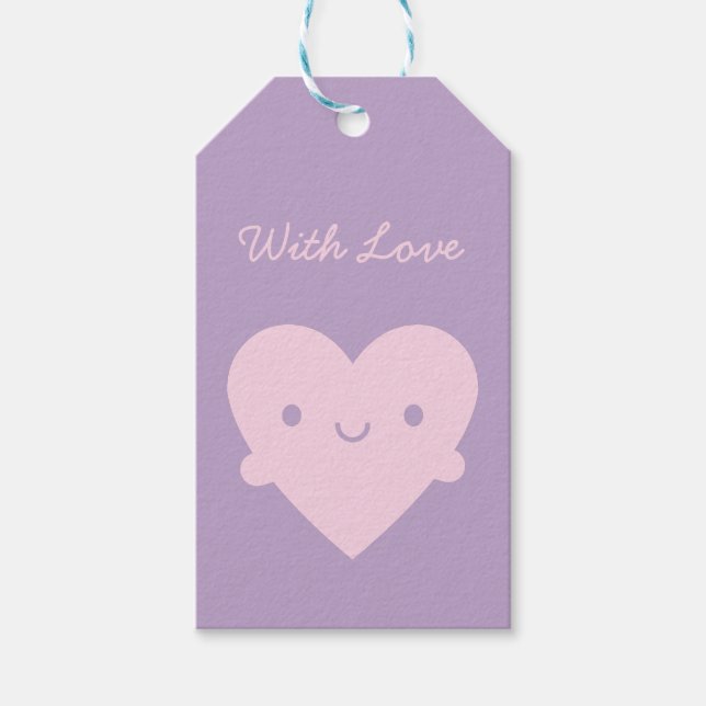 Kawaii Heart Hugs Gift Tags (Front)