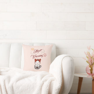 kawaii Heart warming love for cats Cushion