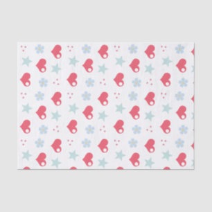 Kawaii Hearts Flowers and Stars Tissue Paper