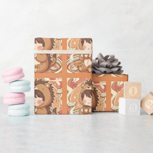 Kawaii Hedgehog Pattern Gift Wrap
