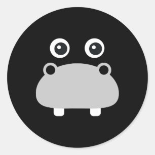 Kawaii Hippo Face Easy Halloween Costume Boys Classic Round Sticker